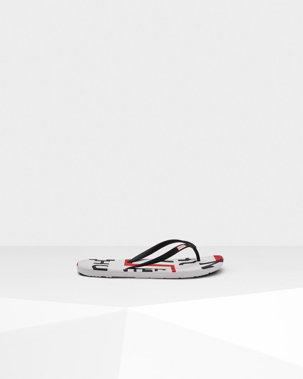 Hunter Flip Flops Svart - Herre Original Exploded Logo - Norge ISHWRP-704